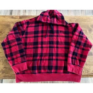Polo Ralph Lauren Men's Red Black Buffalo Plaid Fleece Hoodie XXLT